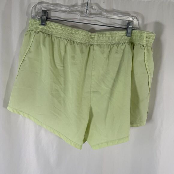 Nike Running Short Women's XL Neon Green Yellow Lined Pull On Pockets Swoosh - Picture 8 of 8